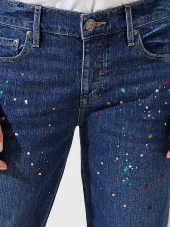 LOFT Denim - LOFT PAINT SPLATTER BUTTON FLY BOYFRIEND JEANS LADIES SIZE 30/10